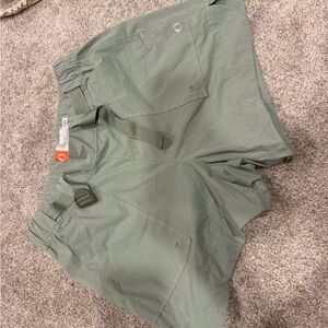 Olive Green Women’s Bermudas Shorts with Built-In Belt